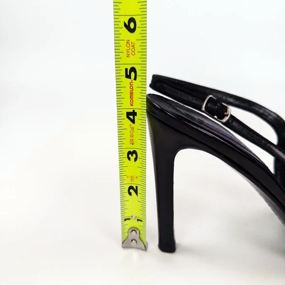 Ralph Lauren Purple Label Black Slingback Heels Pumps - Picture 6 of 7